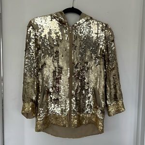 Sequined gold hoodie